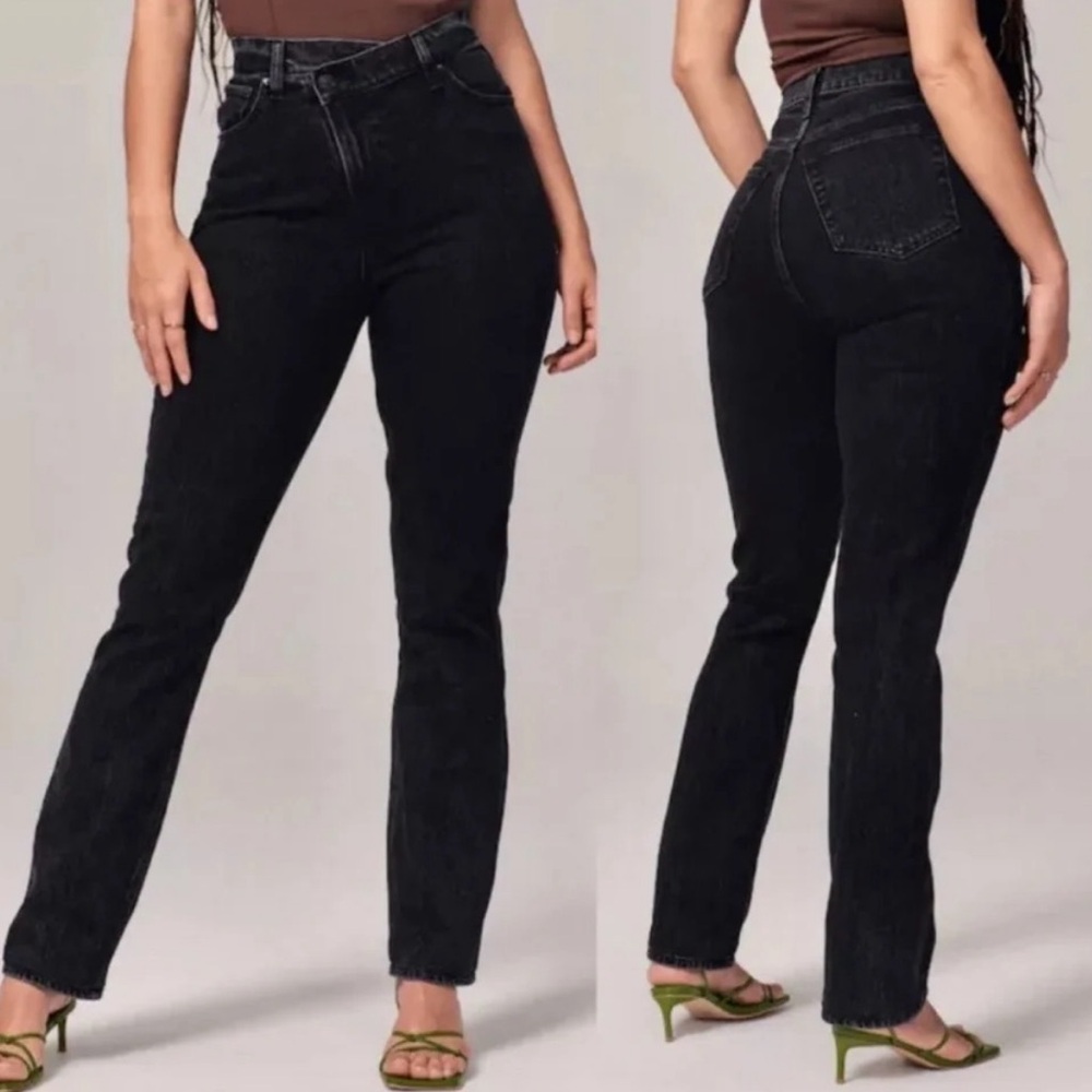 Abercrombie & Fitch The 90s Slim Straight Ultra High Rise Jeans Curve Love 25 L